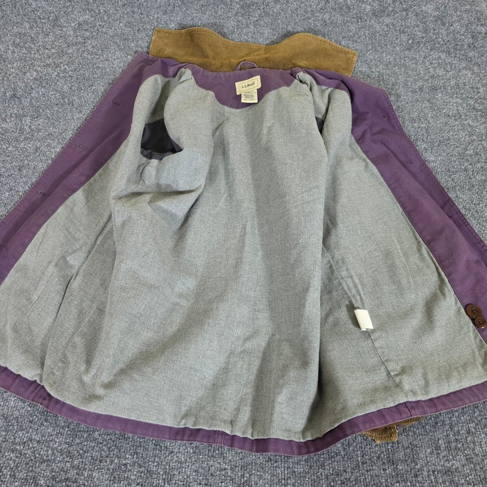 Vintage LL Bean Womens Purple Lined Canvas Barn Jacket Corduroy Trim XS Fall - Picture 4 of 9